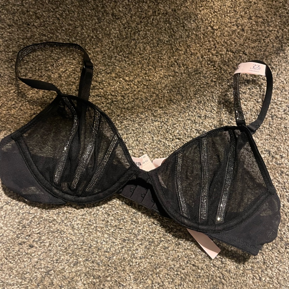 VS Black sparkly Bra 32B